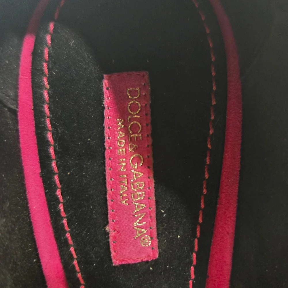 Dolce & Gabbana Face Wedge Platform Black Suede Platino Statement Heels EU 36.5 - Picture 9 of 16